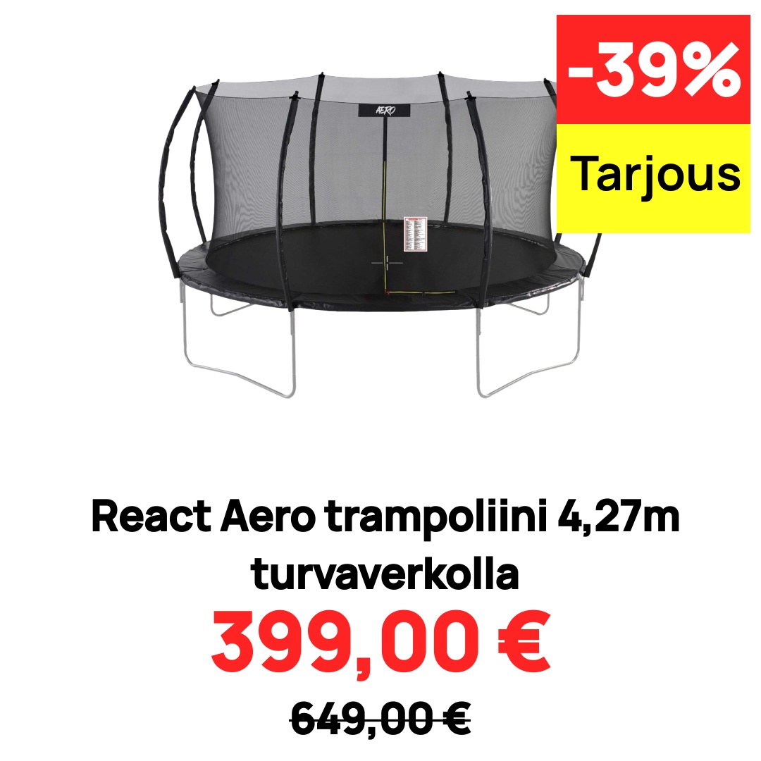 Image of React Aero trampoliini 4,27m turvaverkolla