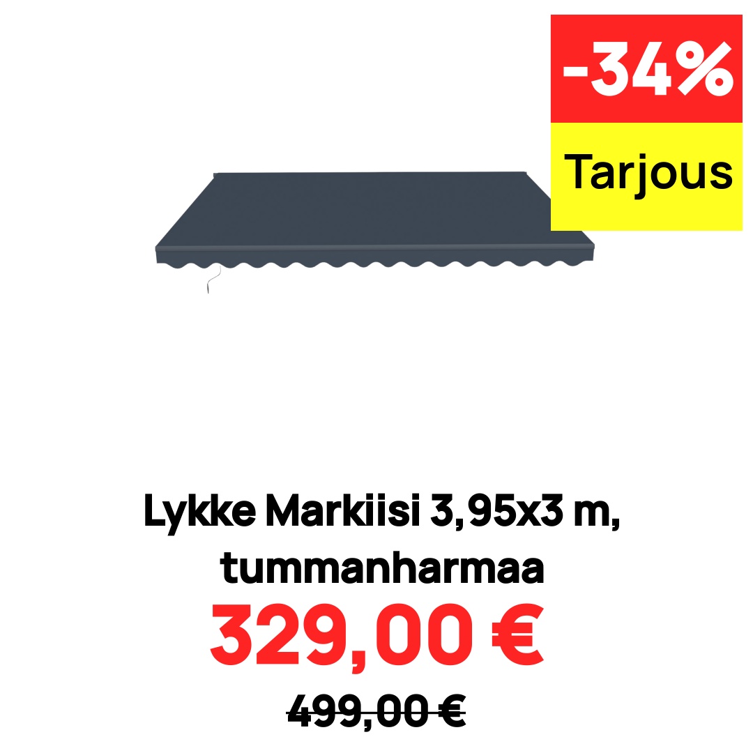 Image of Lykke Markiisi 3,95x3 m, tummanharmaa