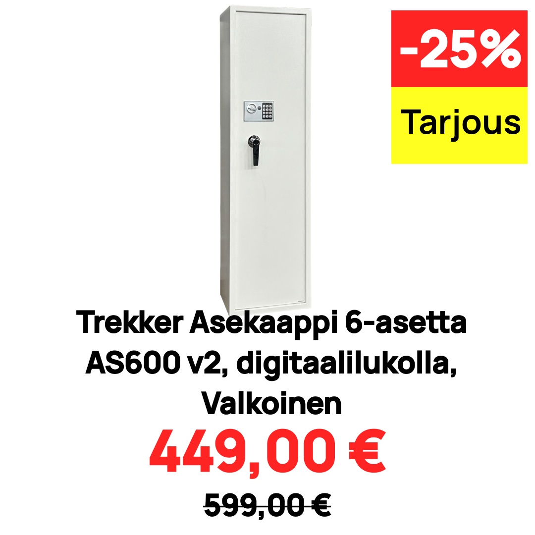 Image of Trekker Asekaappi 6-asetta AS600 v2, digitaalilukolla, Valkoinen