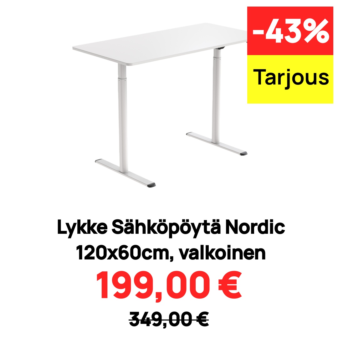 Image of Lykke Sähköpöytä Nordic 120x60cm, valkoinen