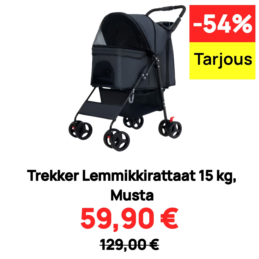 Image of Trekker Lemmikkirattaat 15 kg, Musta