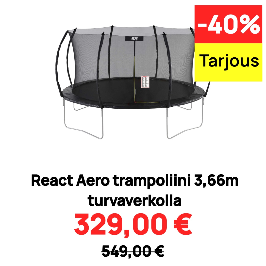 Image of React Aero trampoliini 3,66m turvaverkolla