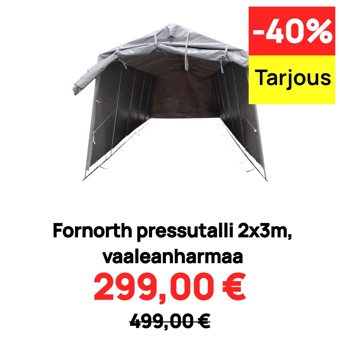 Image of Fornorth pressutalli 2x3m, vaaleanharmaa