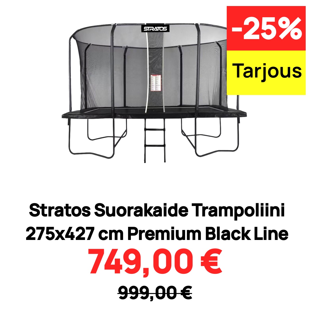 Image of Stratos Suorakaide Trampoliini 275x427 cm Premium Black Line
