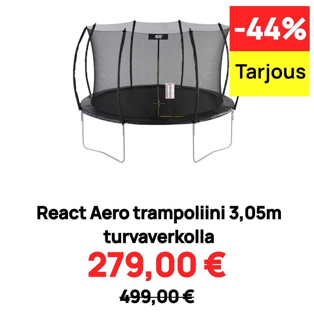 Image of React Aero trampoliini 3,05m turvaverkolla