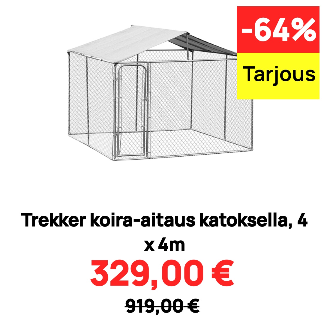 Image of Trekker koira-aitaus katoksella, 4 x 4m