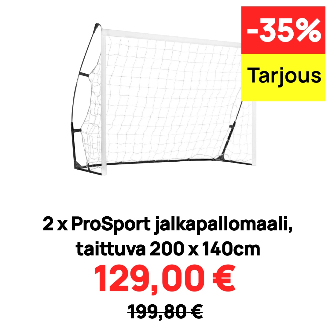 Image of 2 x ProSport jalkapallomaali, taittuva 200 x 140cm