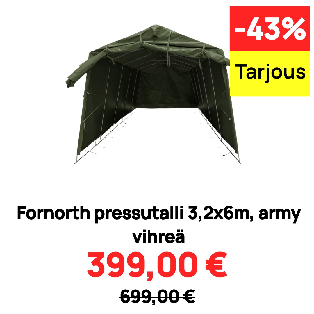 Image of Fornorth pressutalli 3,2x6m, army vihreä