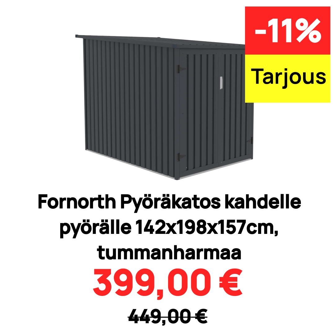 Image of Fornorth Pyöräkatos kahdelle pyörälle 142x198x157cm, tummanharmaa