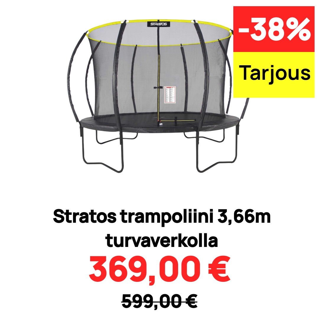 Image of Stratos trampoliini 3,66m turvaverkolla