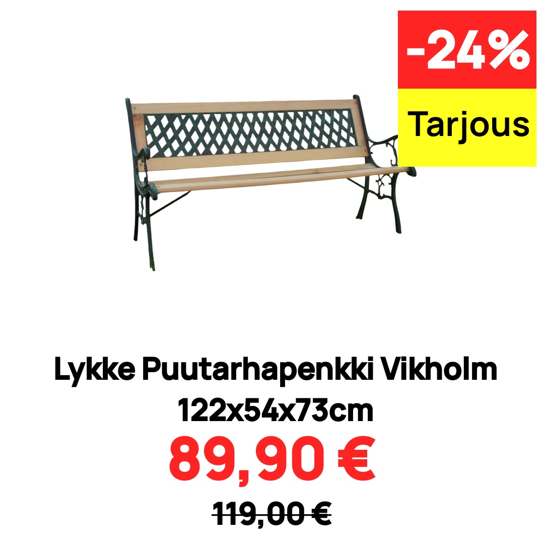 Image of Lykke Puutarhapenkki Vikholm 122x54x73cm