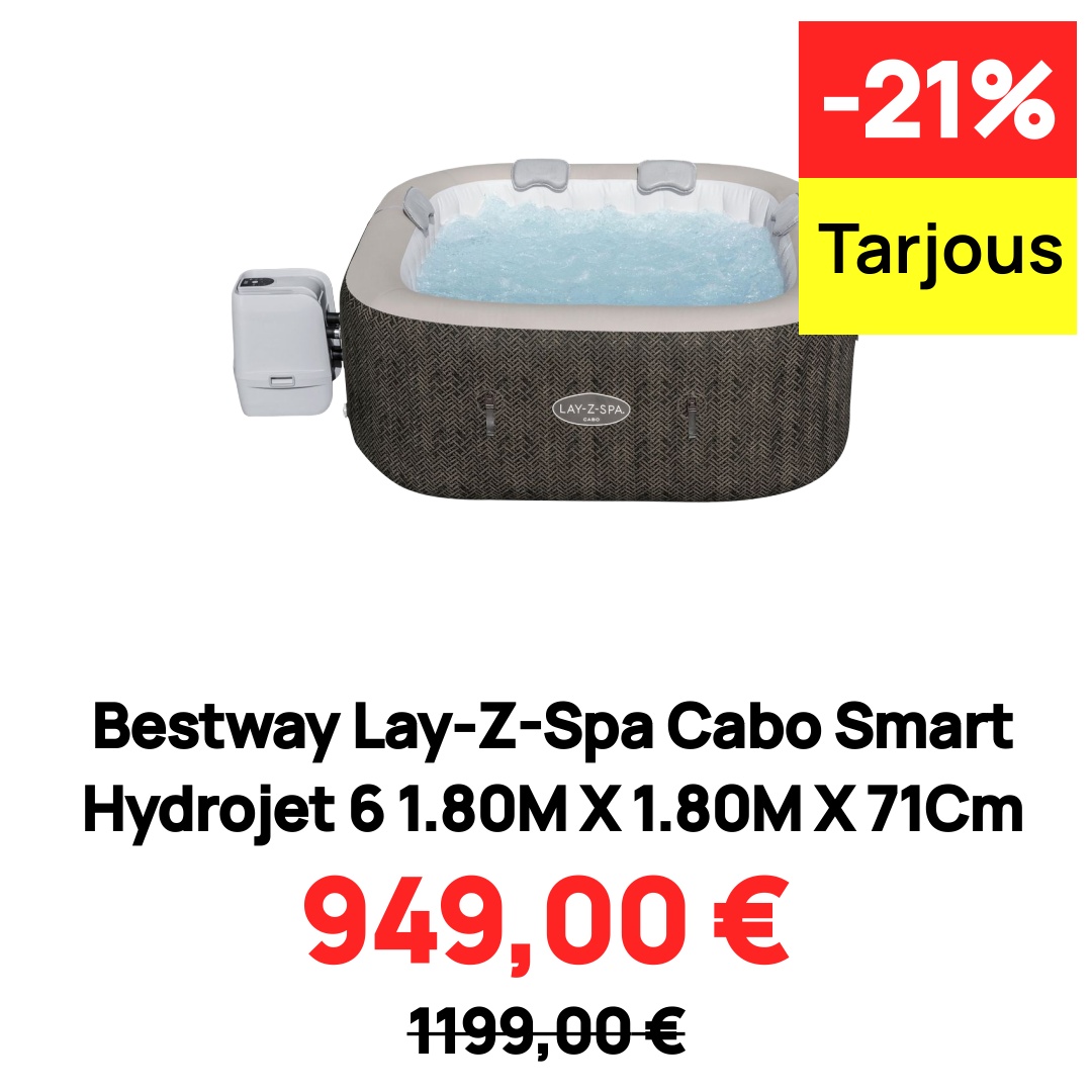 Image of Bestway Lay-Z-Spa Cabo Smart Hydrojet 6 1.80M X 1.80M X 71Cm
