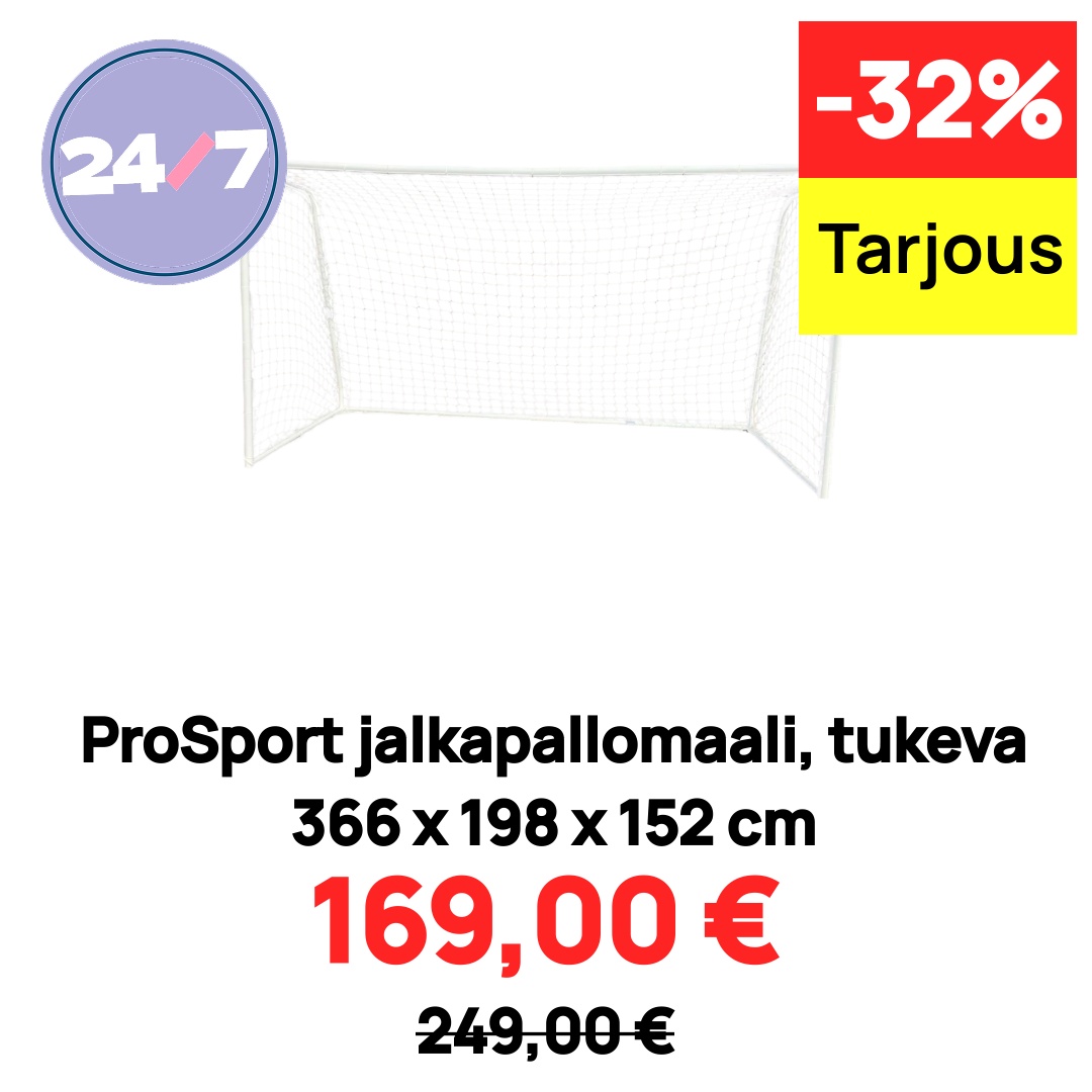 ProSport jalkapallomaali, tukeva 366 x 198 x 152 cm