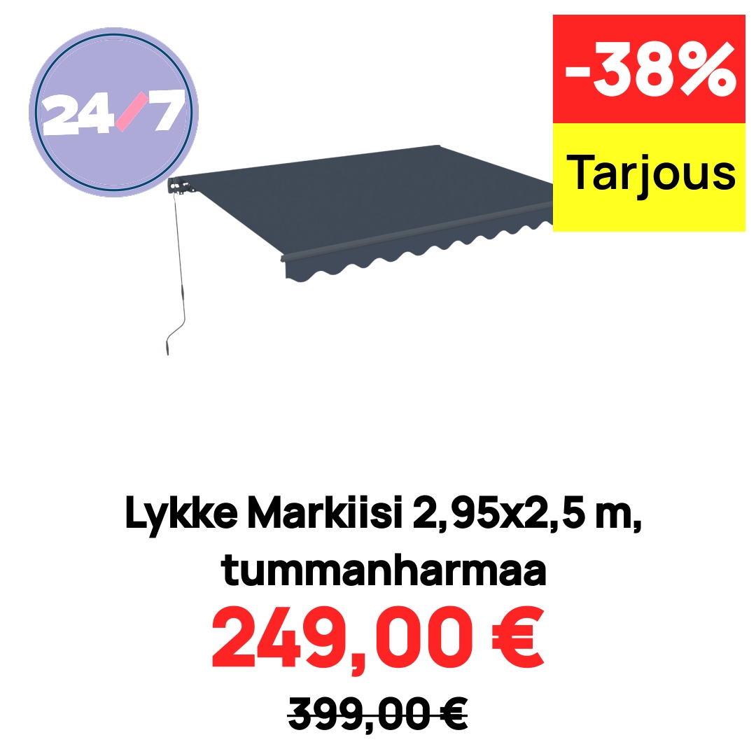Lykke Markiisi 2,95x2,5 m, tummanharmaa