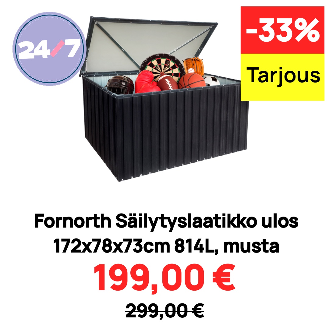 Fornorth Säilytyslaatikko ulos 172x78x73cm 814L, musta