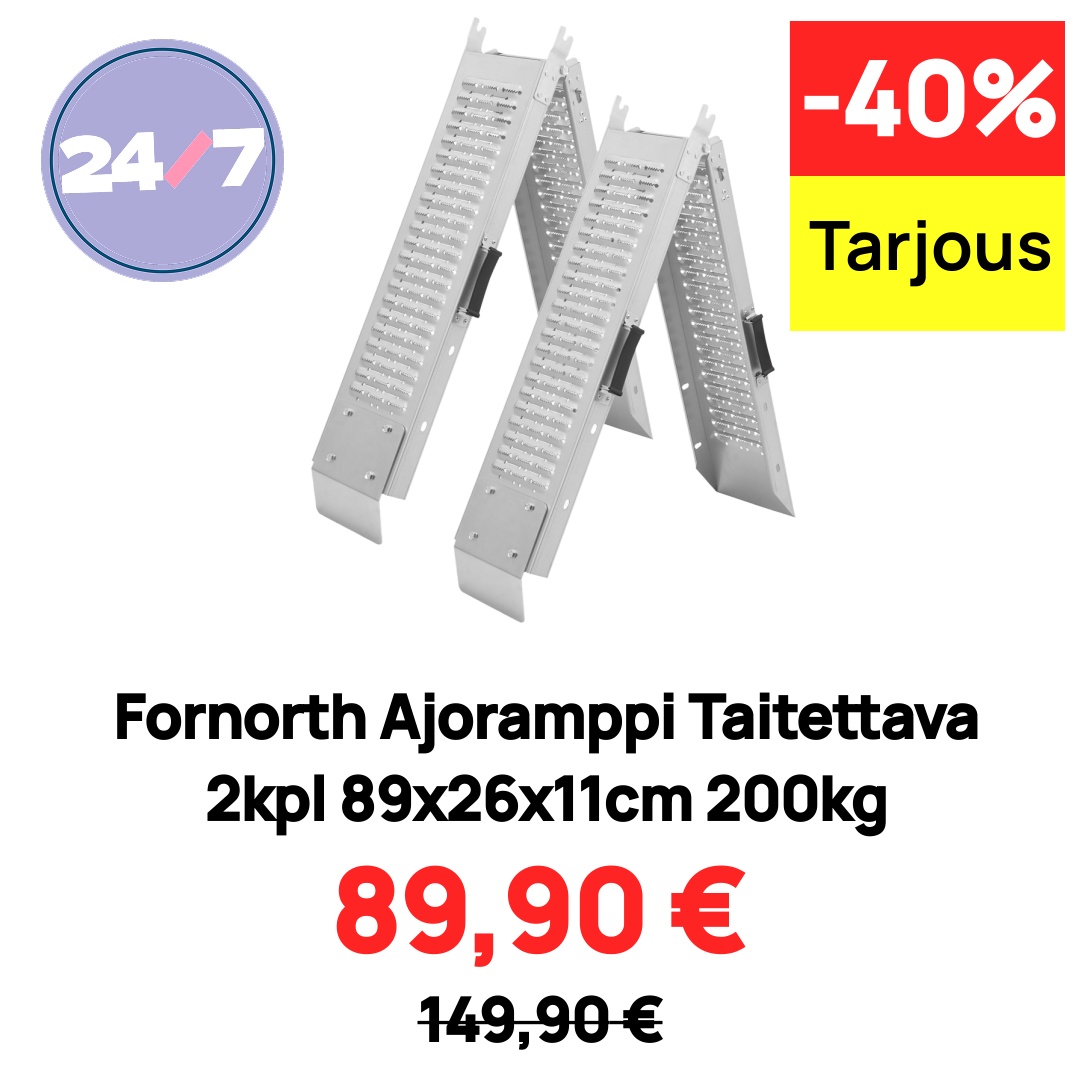 Fornorth Ajoramppi Taitettava 2kpl 89x26x11cm 200kg