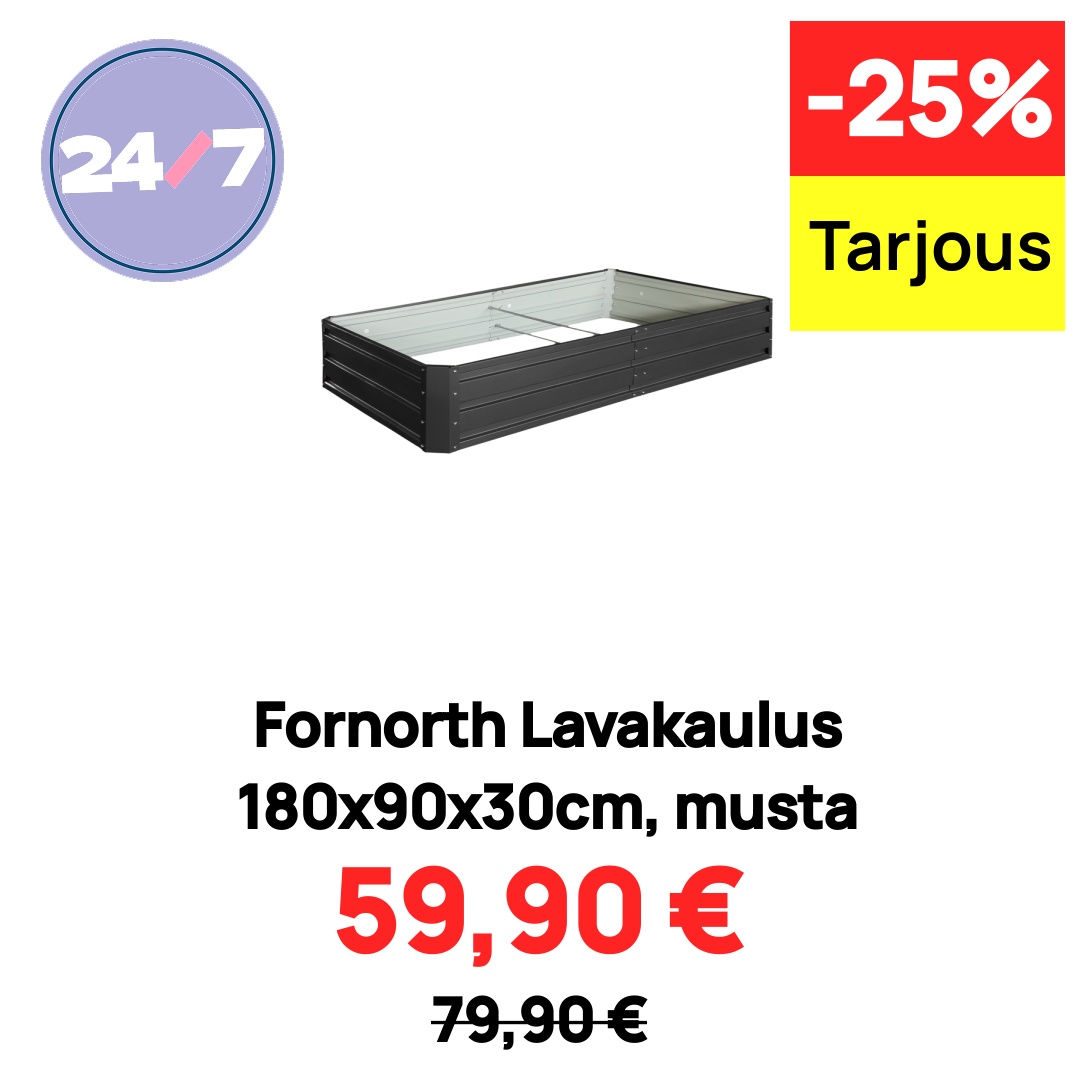 Fornorth Lavakaulus 180x90x30cm, musta