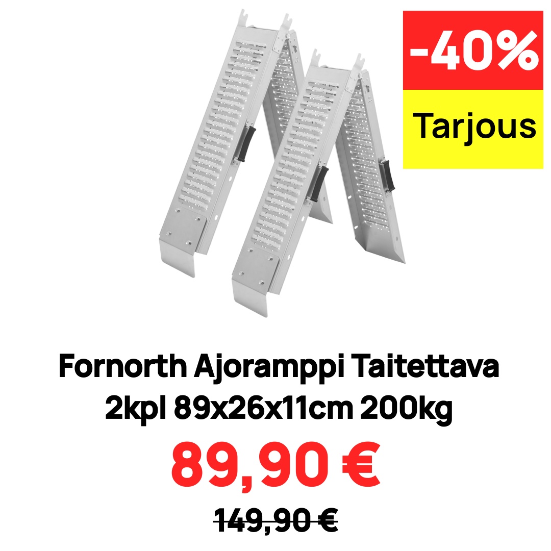 Fornorth Ajoramppi Taitettava 2kpl 89x26x11cm 200kg
