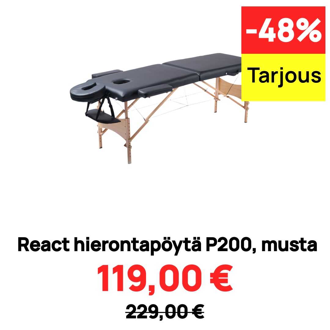 React hierontapöytä P200, musta