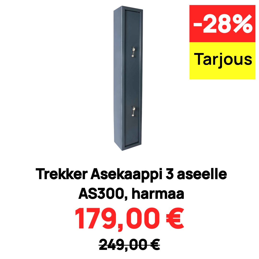 Trekker Asekaappi 3 aseelle AS300, harmaa