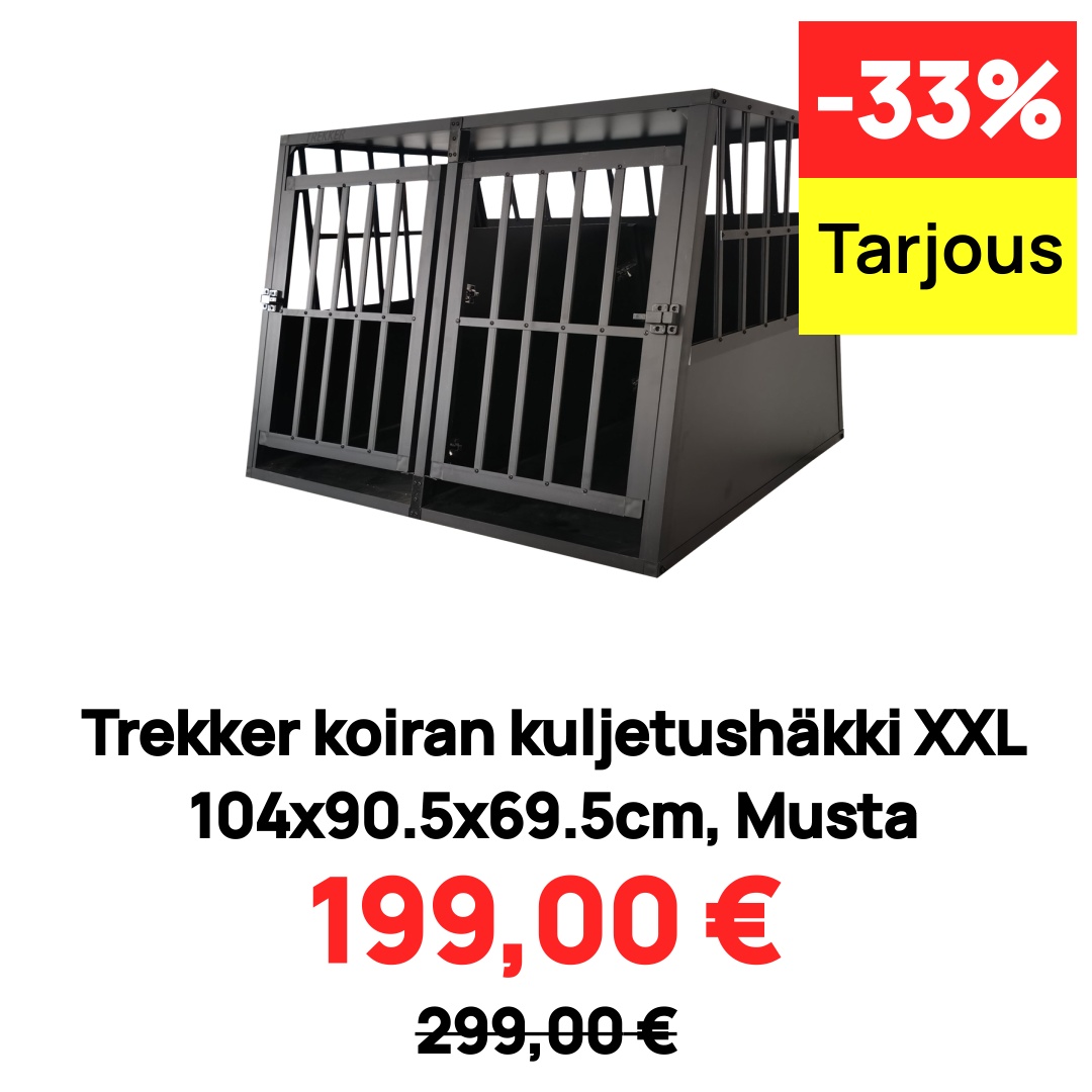 Trekker koiran kuljetushäkki XXL 104x90.5x69.5cm, Musta