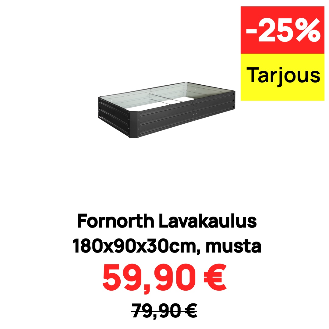 Fornorth Lavakaulus 180x90x30cm, musta