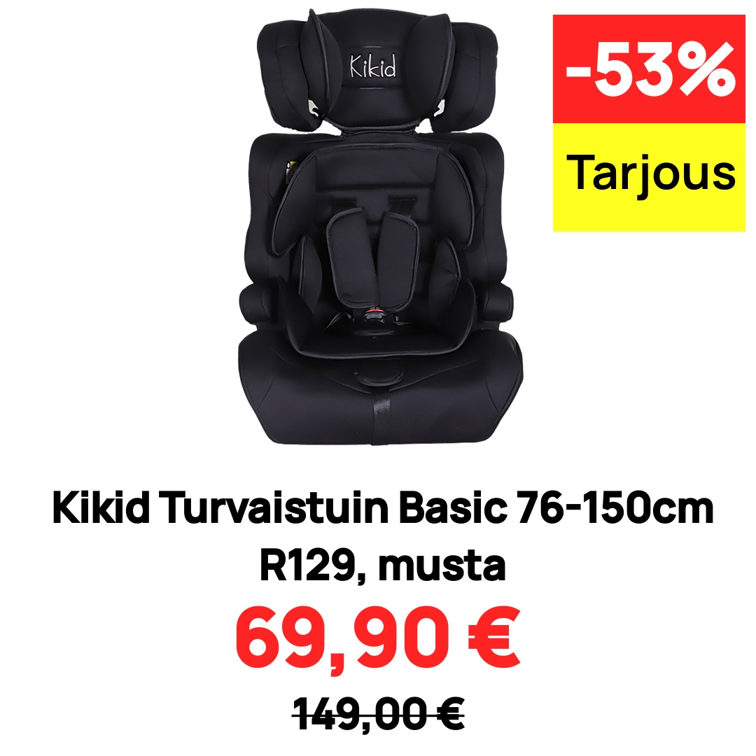 Image of Kikid Turvaistuin Basic 76-150cm R129, musta