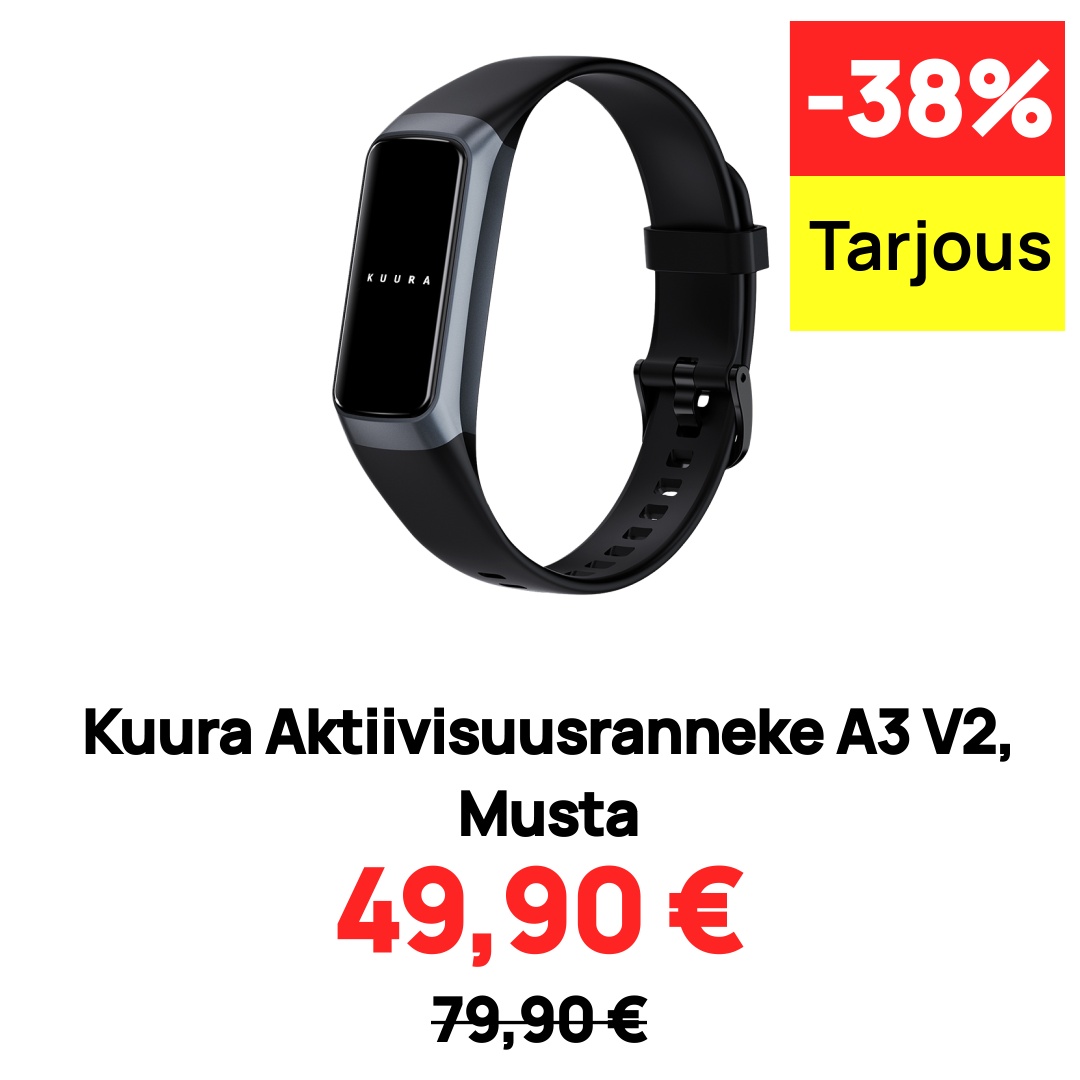 Image of Kuura Aktiivisuusranneke A3 V2, Musta