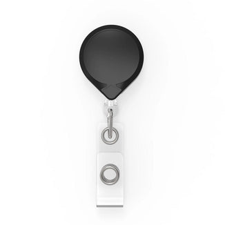 KEY-BAK MINI-BAK BADGE REEL WITH A STEEL BELT CLIP ATTACHMENT AND CLEAR I.D. BADGE HOLDER (24" NYLON CORD)