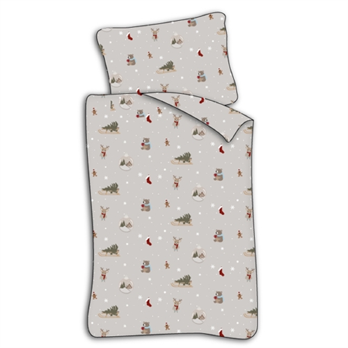 Image of Baby julesengetøj 70x100 cm - Jule sengesæt med juleikoner - Cozy Christmas - 100% blødt bomulds sengelinned