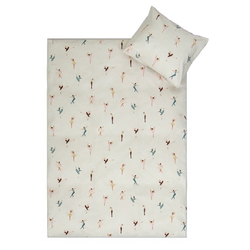 Image of Baby sengetøj - 100% blød bomuld - Sengesæt til baby 70x100 cm - Ballerina sengetøj