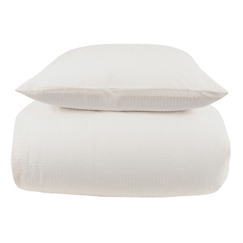 Image of Bæk og Bølge baby sengetøj 70x100 cm - Hvidt sengesæt - 100% bomuld - Krepp sengelinned - By Night