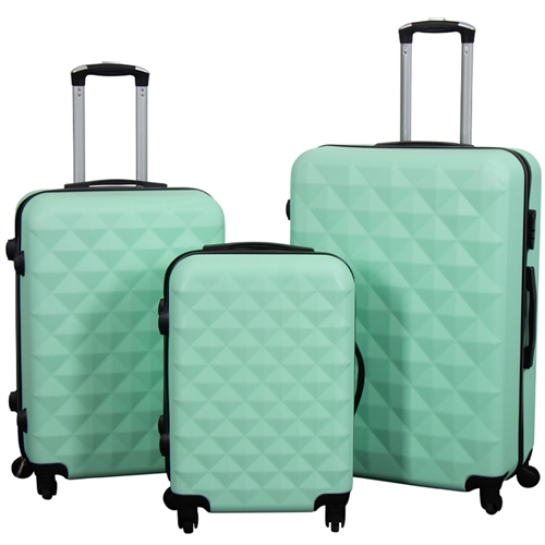 Image of Kuffert tilbud - Sæt 3 stk. - Eksklusivt hardcase kuffertsæt tilbud - Diamant Turkis