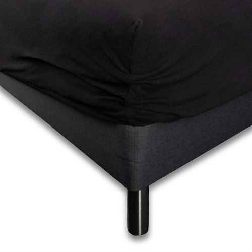 Image of Stræklagen 180x200 cm - Sort jerseylagen - IN Style - Faconlagen til dobbeltseng