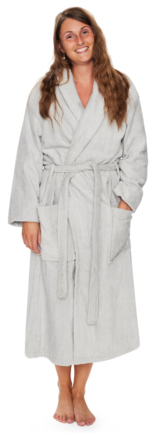 Image of Morgenkåbe - Str. XXL/XXXL - 100% bomuld - Badekåbe - Lysegrå - Nordstrand Home