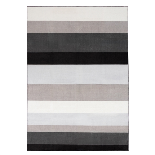 Image of Gulvtæppe - 140x200 cm - Stribet tæppe med skridsikker bagside - Løs tæppe fra Nordstrand Home Rosa