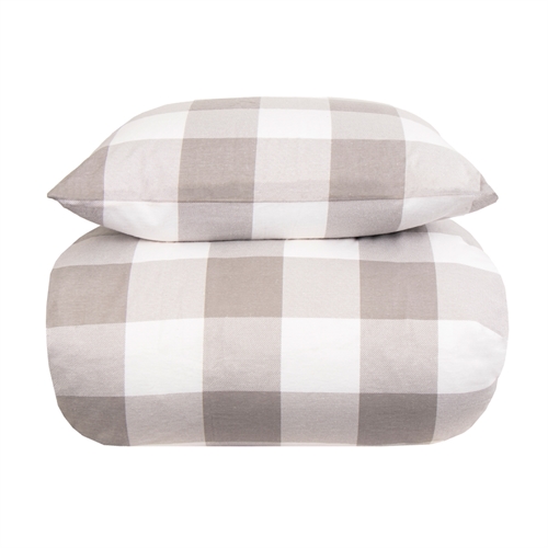 Image of Flonel sengetøj 140x200 cm - Ternet sengesæt - 100% bomuldsflonel - By Night sengelinned