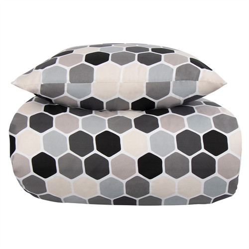 Image of Sengetøj 140x200 cm - Cube lysegråt sengesæt - IN Style sengelinned i mikrofiber