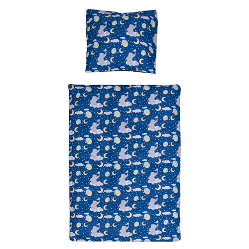 Image of Baby sengetøj 70x100 cm - Elefanter, stjerner & måner - 100% blød bomuld