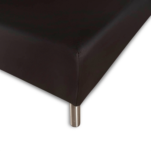 Image of Stræklagen 140x210 cm - Sort - 100% Bomuld - Faconlagen til madras - Night & Day