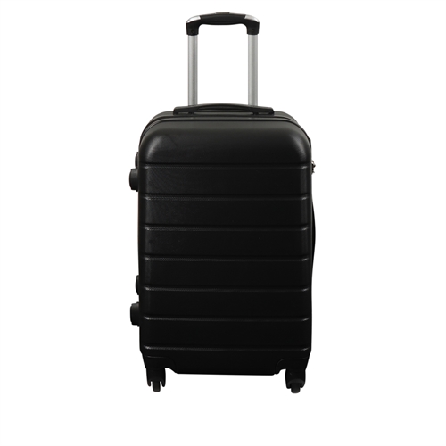 Image of Kabinekuffert - Hardcase letvægt kuffert - Med 4 hjul - Sort strib