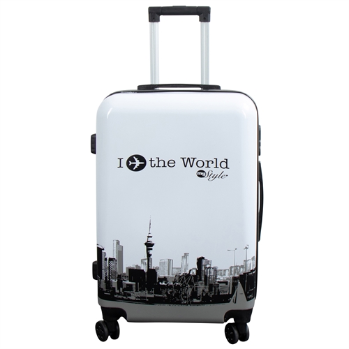 Image of Mellem kuffert - I Love The World - hardcase kuffert - Eksklusiv rejsekuffert