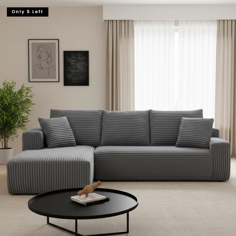 Armoire 2 Seater L-Shape Couch | Grey