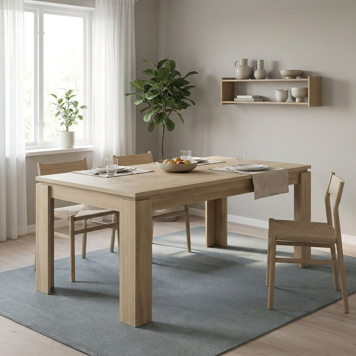 Azar Dining Table Rectangle 160 x 80cm - Natural