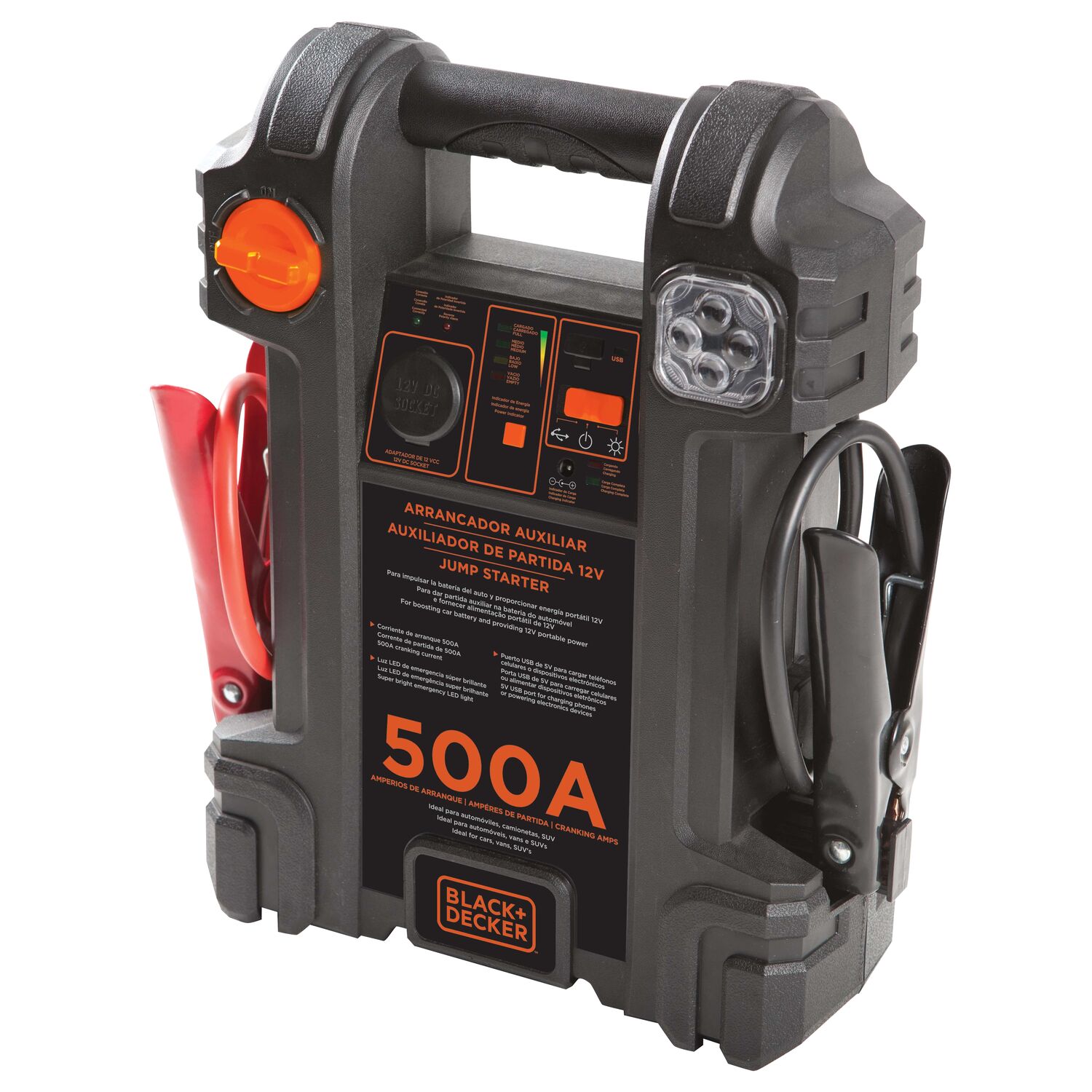 Image of ARRANCADOR AUXILIAR PARA AUTO 500 AMP BLACK & DECKER