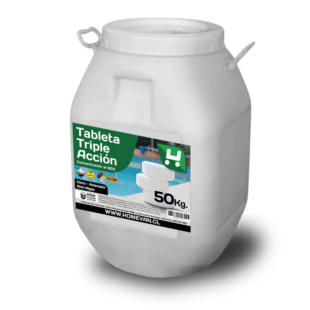 Image of Cloro Tabletas Triple Acción 90% 50kg Homevan