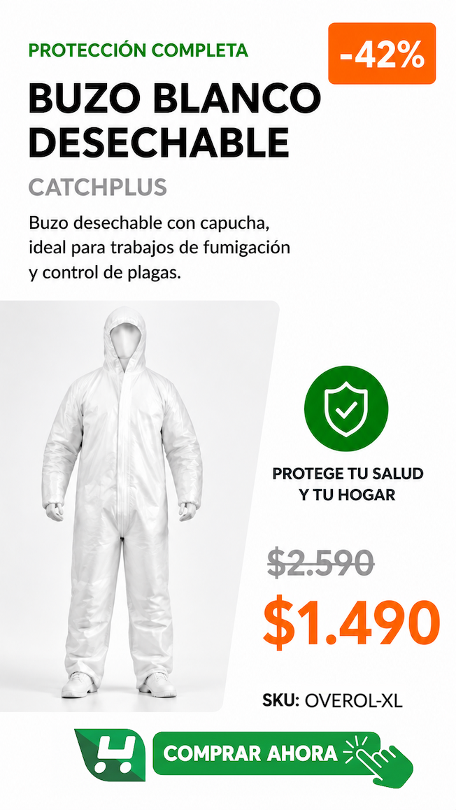Buzo Blanco Desechable Talla L 1 Unidad Catchplus