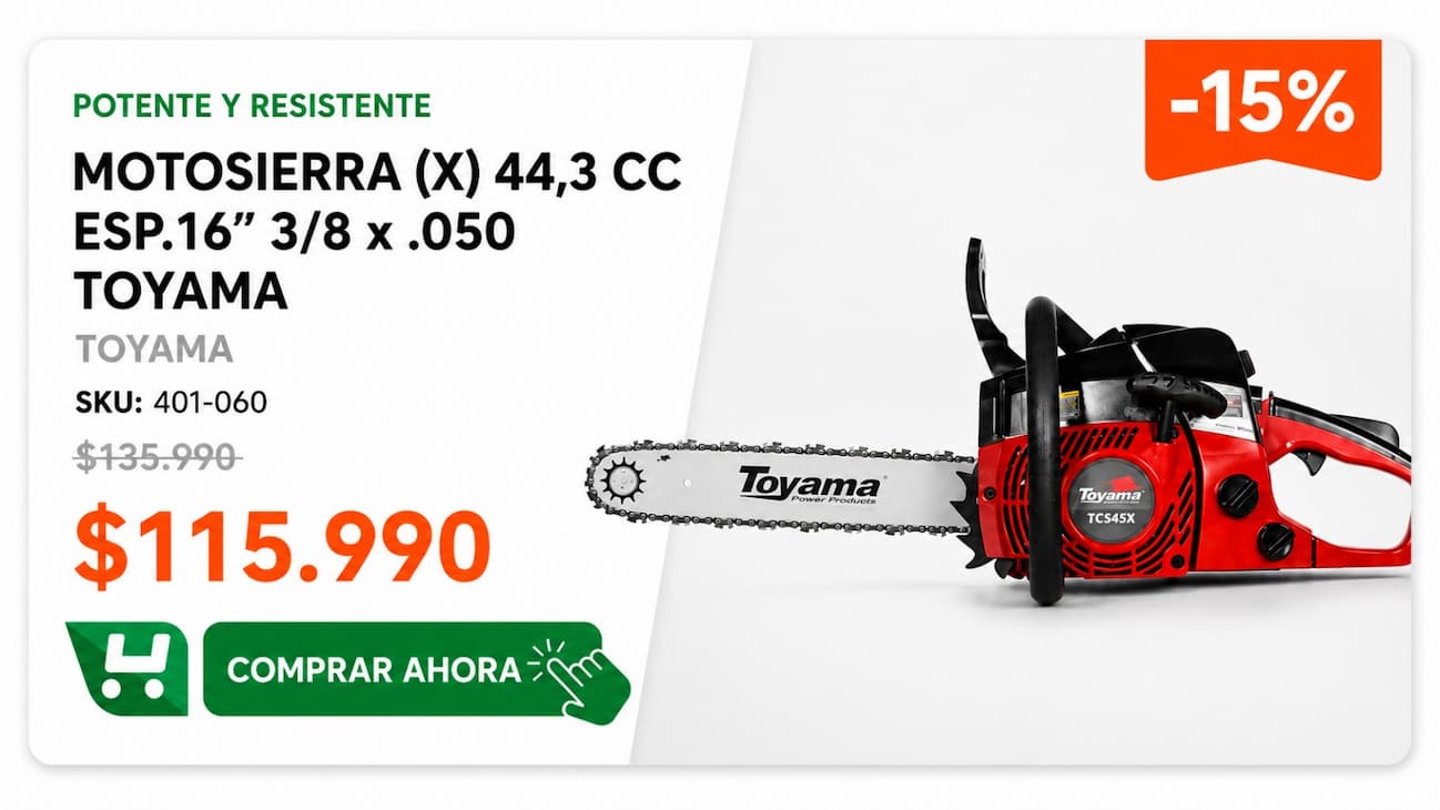 Motosierra X 44.3 CC Espada 16 3/8 x 0.50 Toyama - SKU 460-001