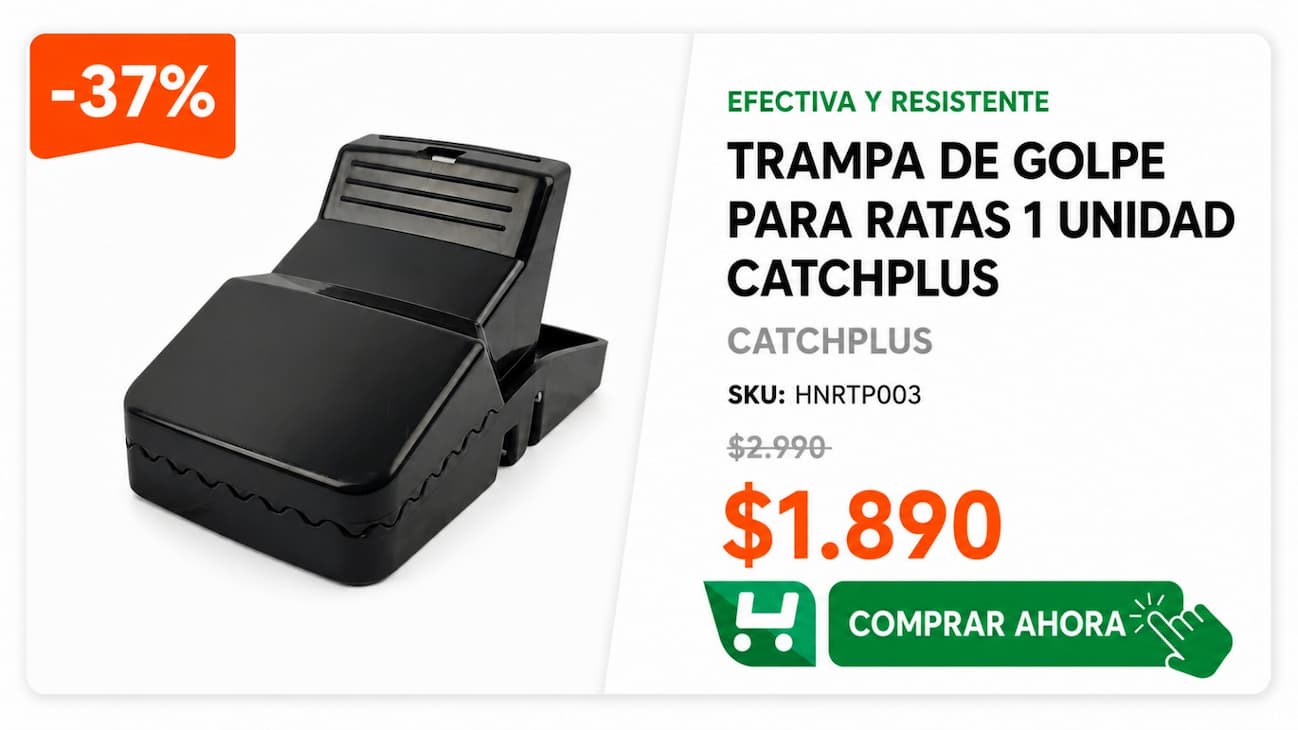 Trampa de Golpe para Ratas 1 unidad Catchplus - SKU HNRTP003
