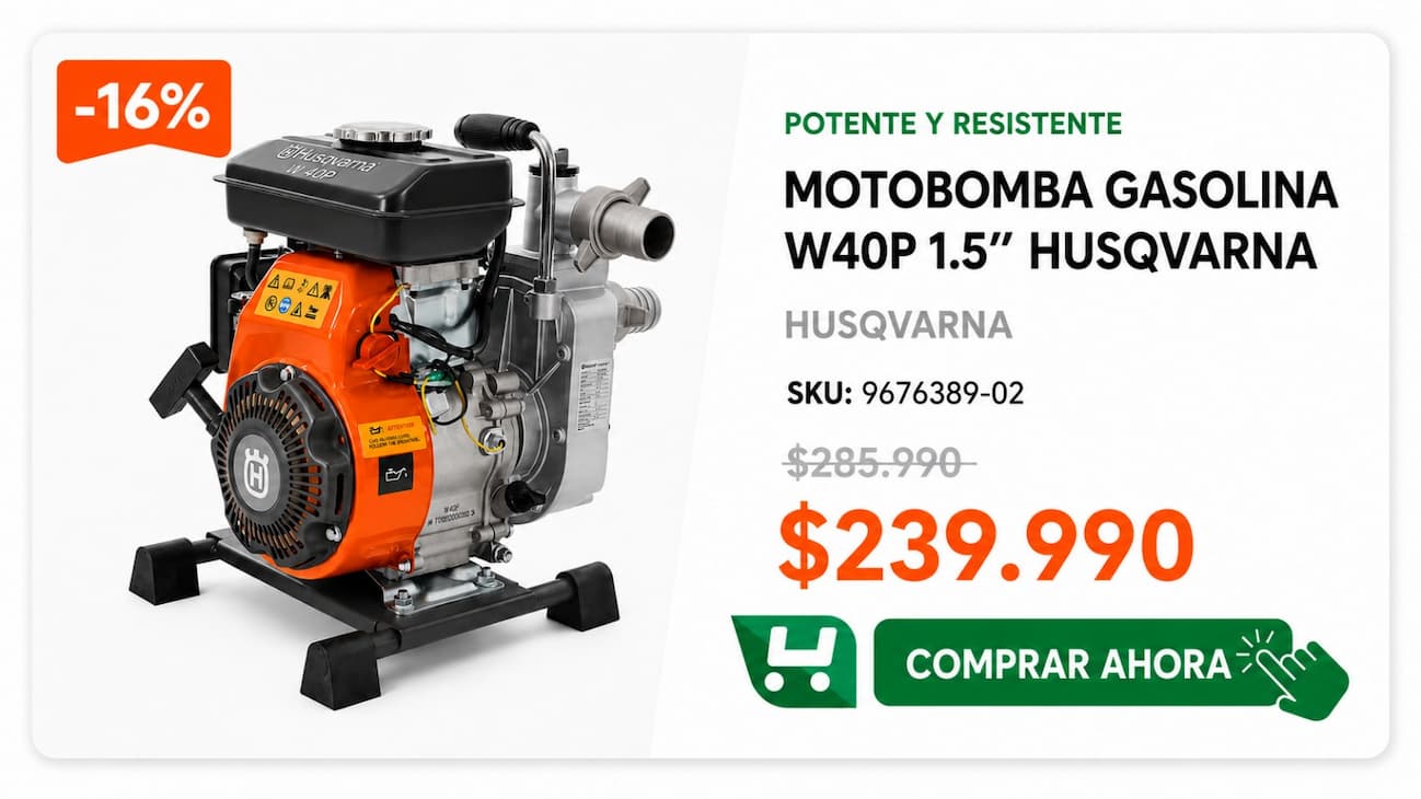 Motobomba Gasolina W40P 1.5 Husqvarna - SKU 9676389-02